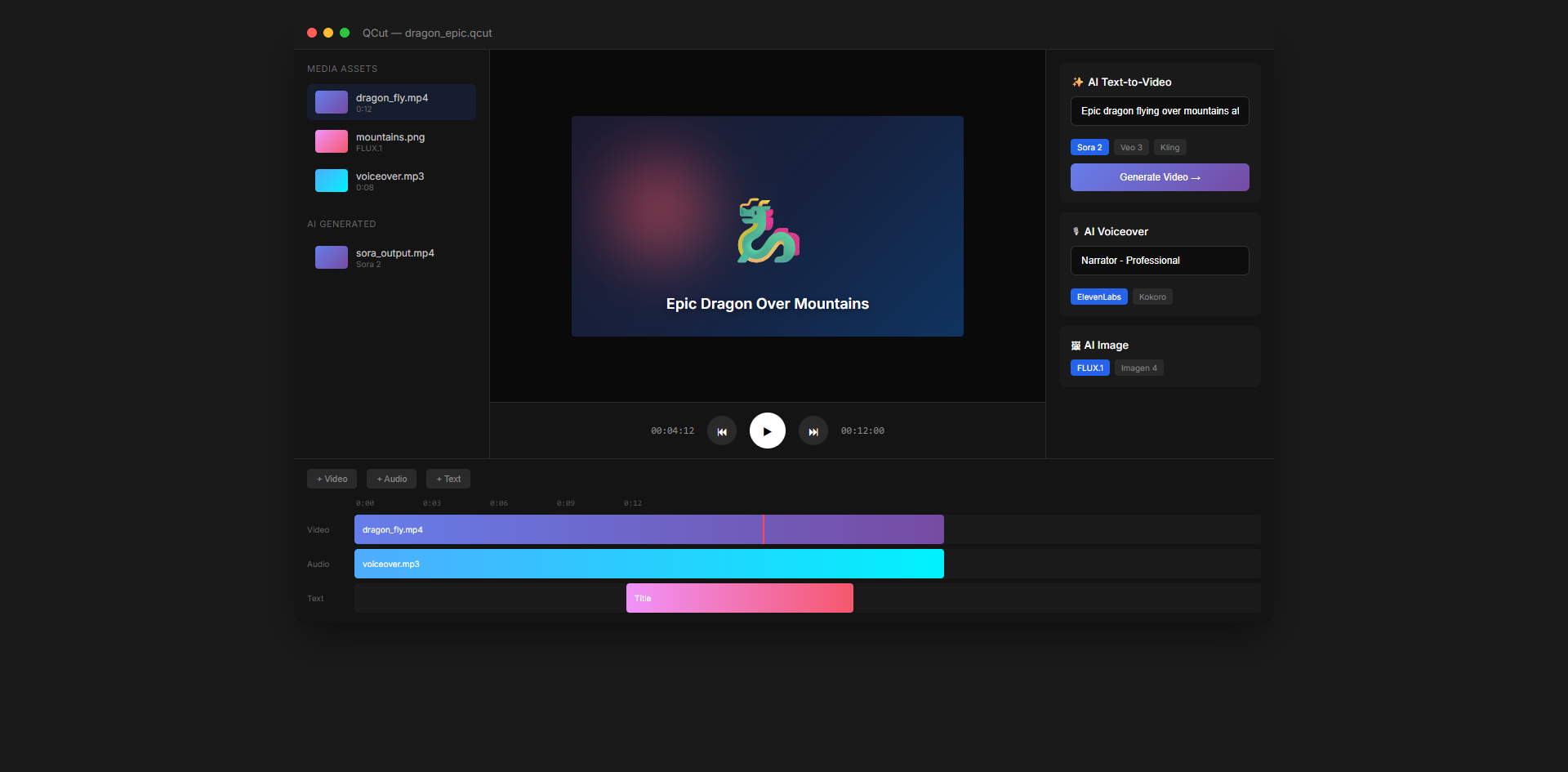QCut Editor Interface